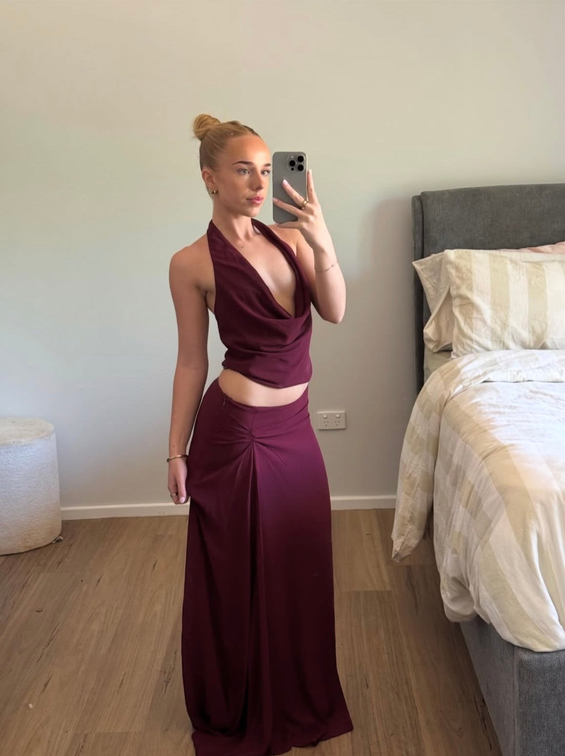 Odette set in Burgundy