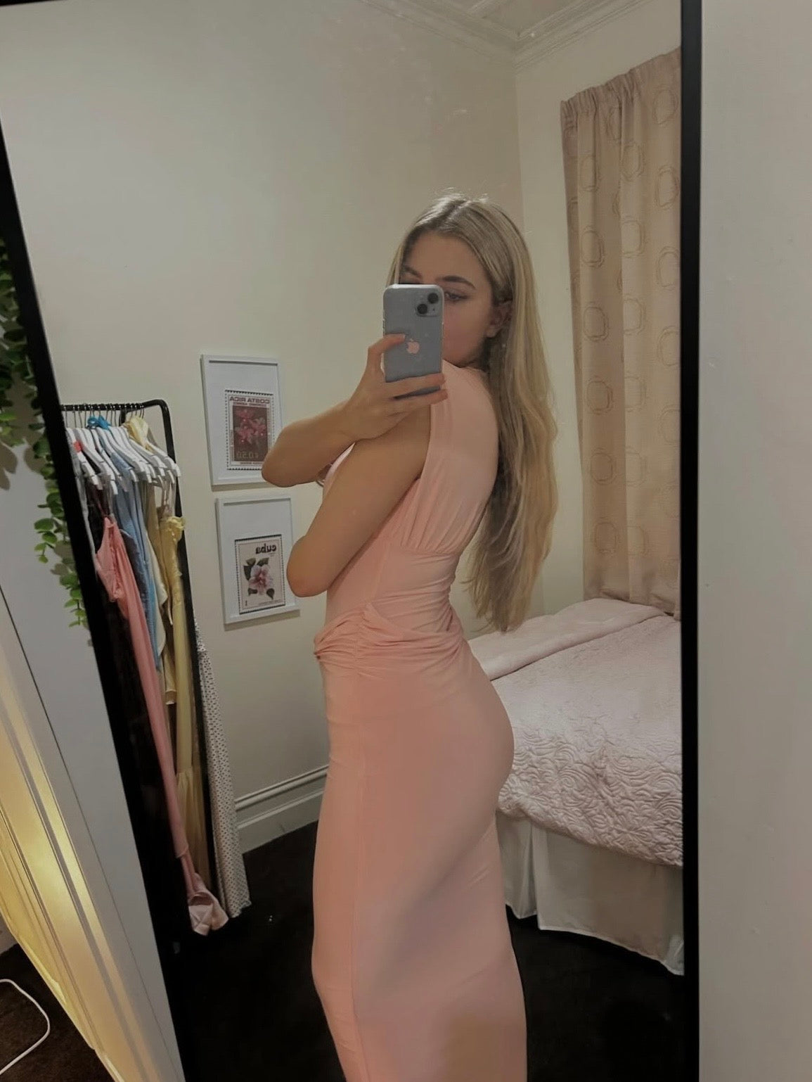 Plunge maxi dress in Pink