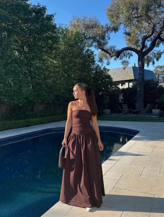 Carmel maxi dress in Brown