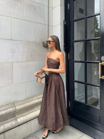 Carmel maxi dress in Brown