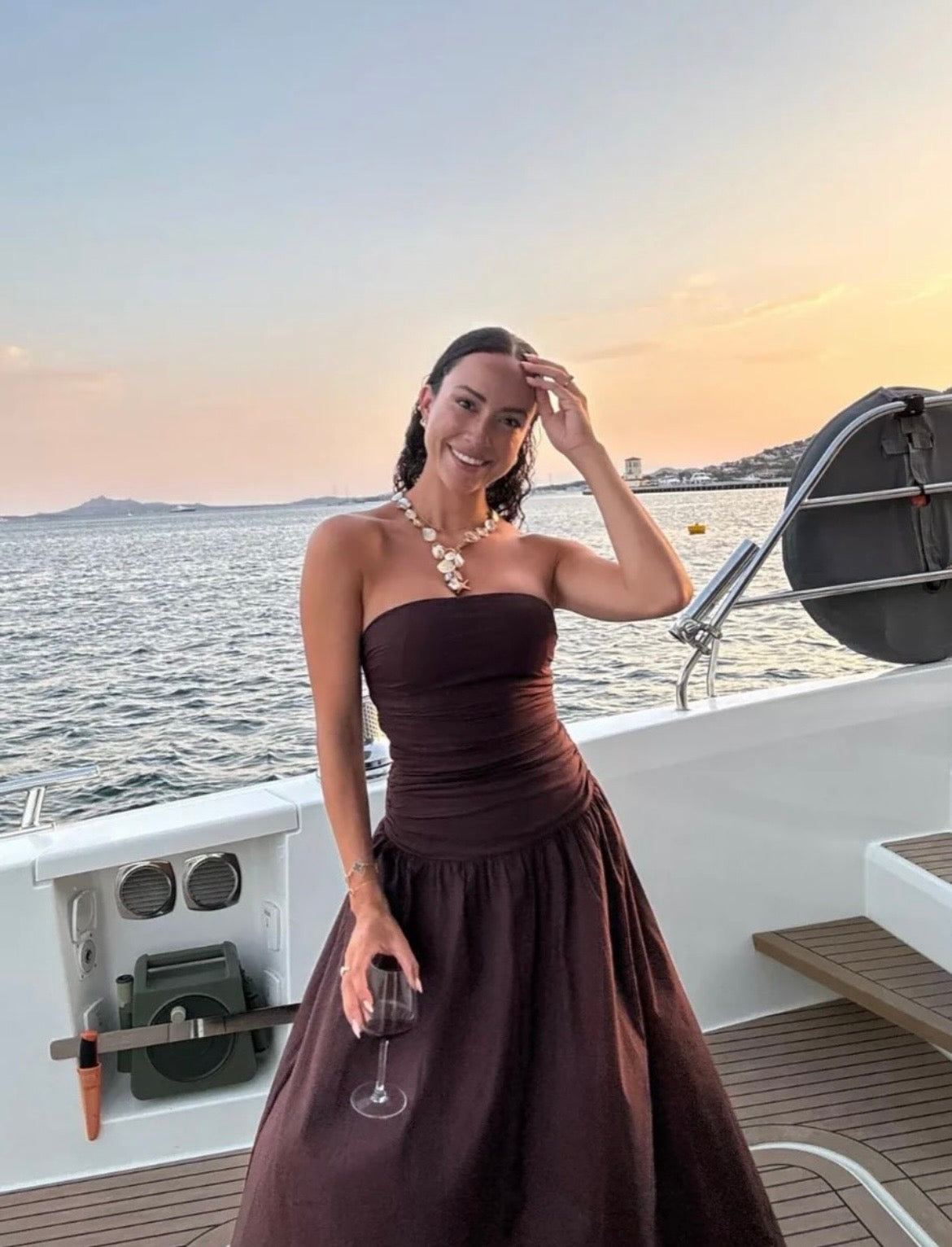 Carmel maxi dress in Brown