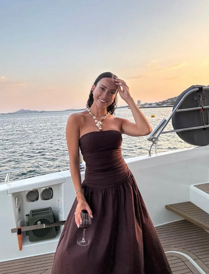 Carmel maxi dress in Brown
