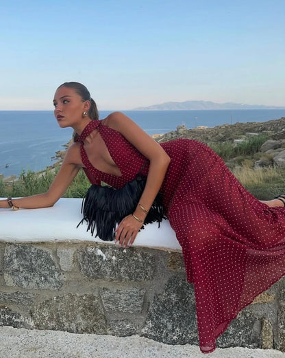 Jasmine maxi dress in Wine