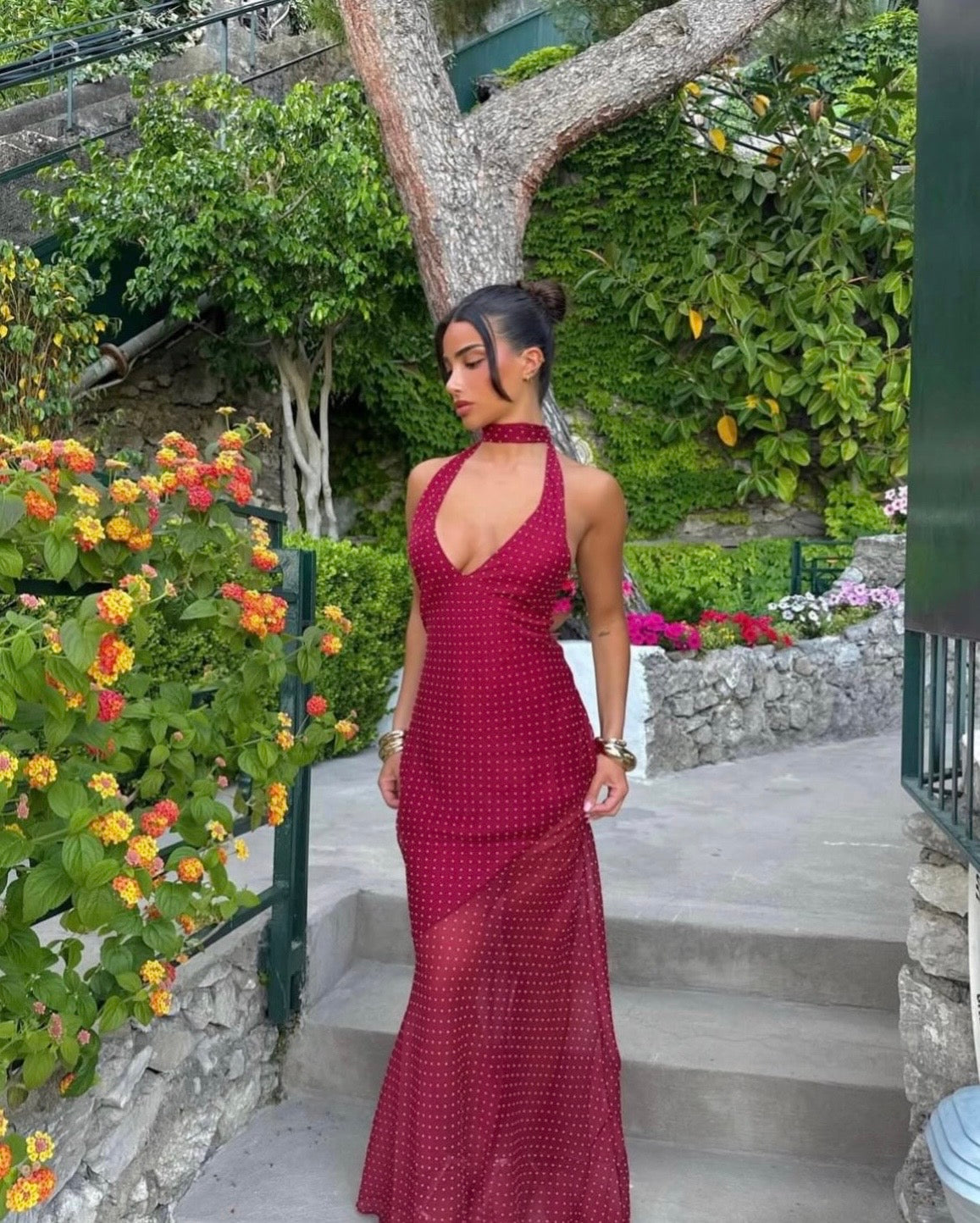 Jasmine maxi dress in Wine