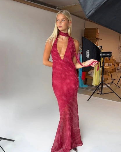 Jasmine maxi dress in Wine