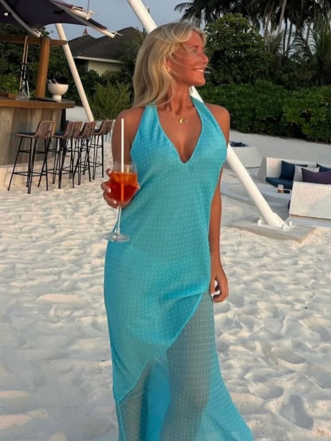 Jasmine maxi dress in Blue Lagoon