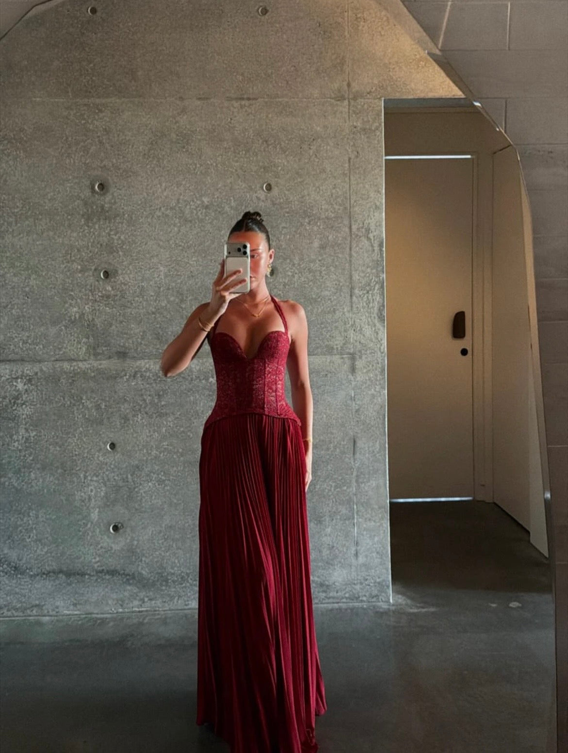 Gaia maxi dress in Dark Red