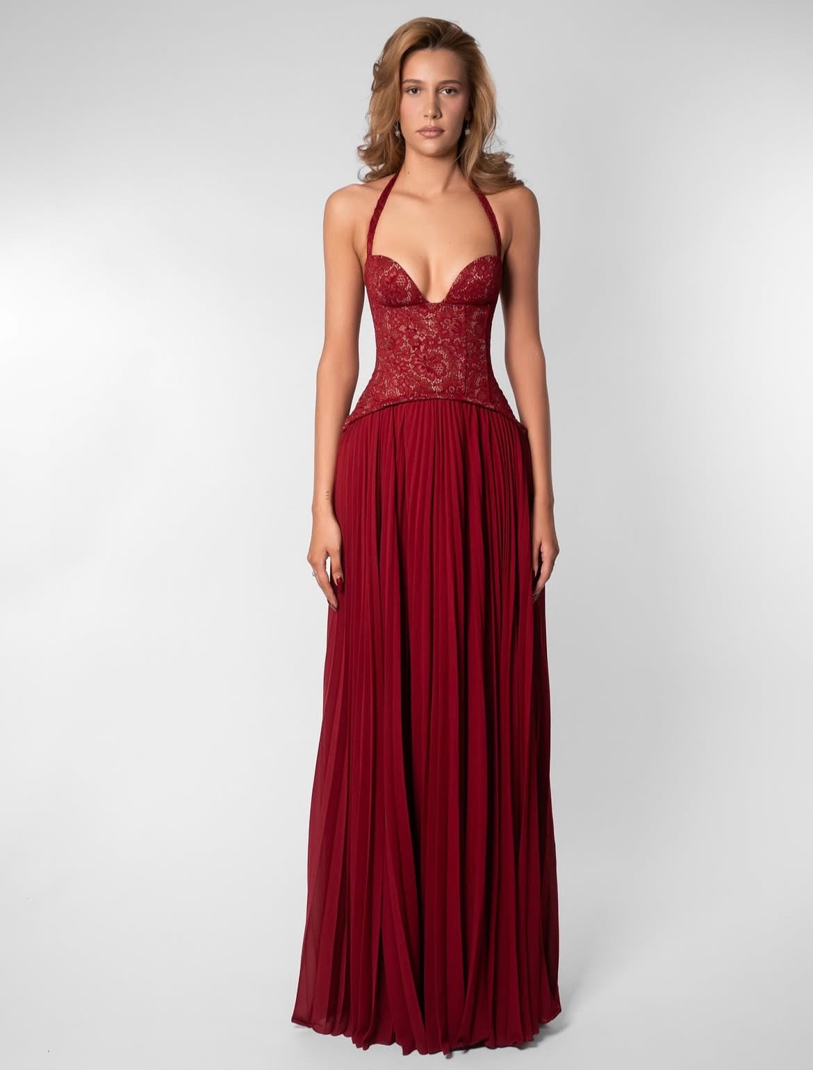 Gaia maxi dress in Dark Red