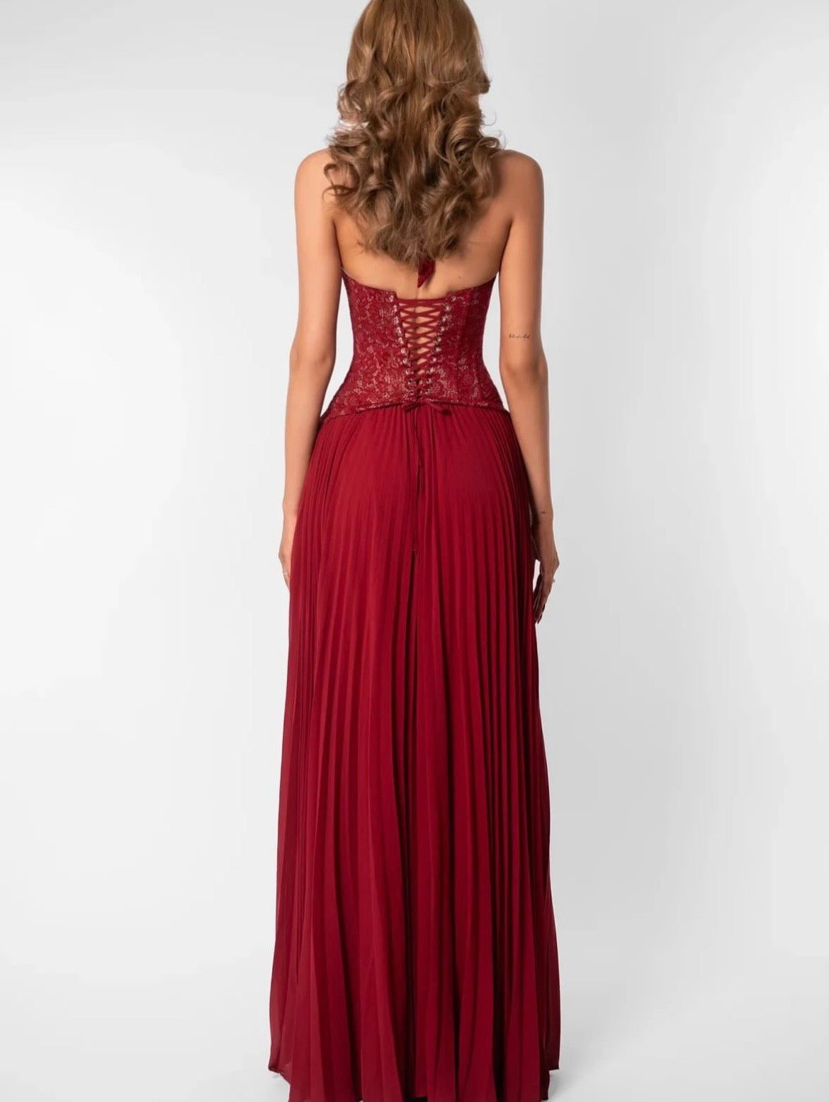 Gaia maxi dress in Dark Red