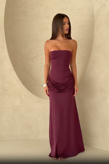 Make You Regret Strapless maxi dress in Mauve